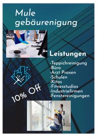 Unser Angebot für Neukunden! Sollten Sie sich für uns als Ihre Reinigungsfirma entscheiden, erhalten Sie als Neukunde 10% auf Ihre erste Dienstleistung.